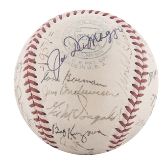 1952 World Series Champion New York Yankees Team Signed OAL Harridge Baseball With 27 Signatures Including Mantle, DiMaggio & Stengel (PSA/DNA)